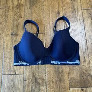 Nautica Intimate Women's Bra Size 38C Navy Underwire Adjustable Straps